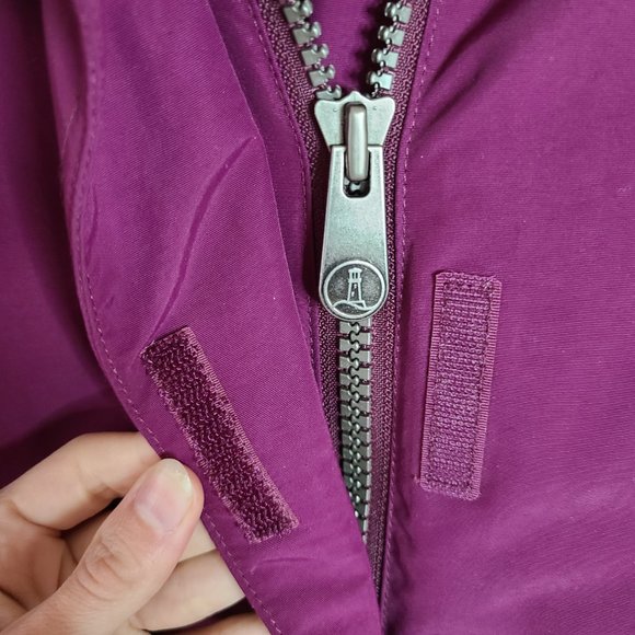 Lands' End Squall Plum Purple Full Zip Hooded Outerwear Rain Jacket Womens Small - Picture 8 of 16